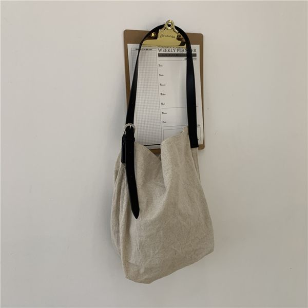 

bag women's 2021 korean version large capacity single shoulder slant span linen canvas bag versatile portable shopping
