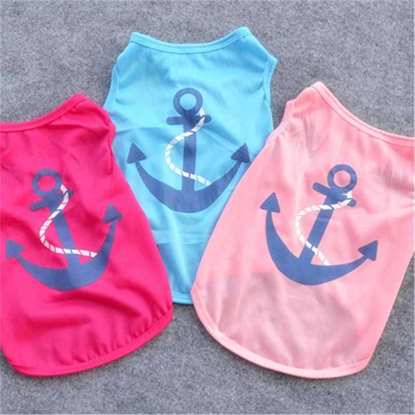 

dog apparel spring and summer for small pet clothes cotton vest pink blue red crown