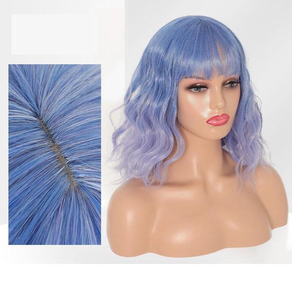 

synthetic wigs women short curly wig with bangs pixie layered cosplay party for, Black