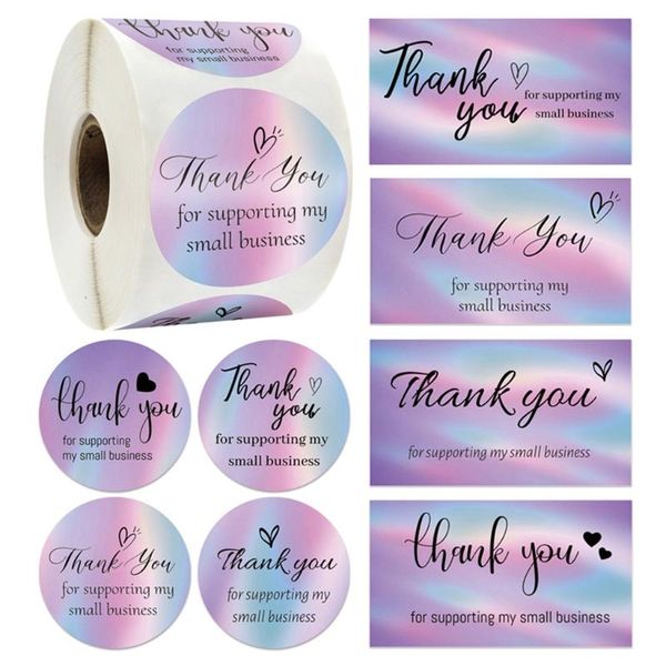 

greeting cards 50pcs thank you for supporting my small business 500pcs 1.5''sticker labels owners sellers drop