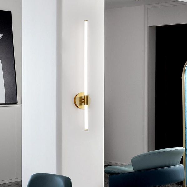 

wall lamp lodooo modern design led for bathroom bedroom mirror sconce brushed copper nordic indoor lighting fixtures