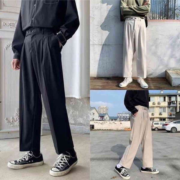

spring summer straight women pants wide leg fashion casual dress streetwear korean loose solid color suit, Black