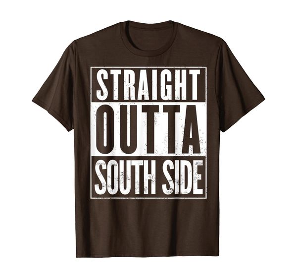 

south side straight outta funny t-shirt, White;black