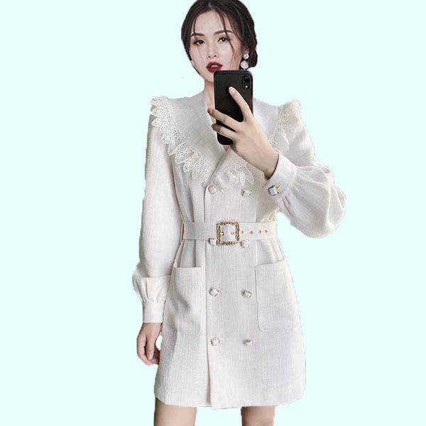 

white long sleeve outwear dress blazer rock sweetheart style plus size blazer feminino women coats long blazer, White;black