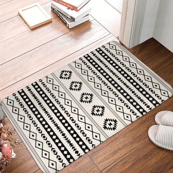 

carpets aztec black mixed motifs bohemian doormat printed polyeste bathroom entrance floor carpet home rug door mat absorbent bath