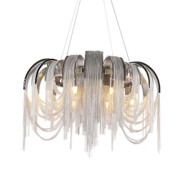 

manggic modern vintage aluminium chandelier luxury aluminium chain italian chain button lighting for home l restaurant lamp