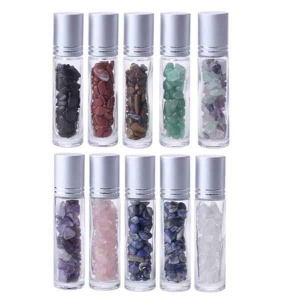 

storage bottles & jars 10pcs glass roll-on clear stone essential oil bottle