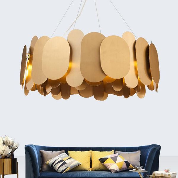 

pendant lamps living room luxury gold stainless steel led g9 lights modern round indoor hanging lamp luminaria lamparas fixtures