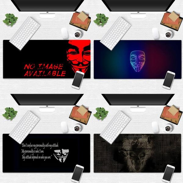 

mouse pads & wrist rests hacker anonymous pad pc computer mat desk table protect gamer office work large mousepad mats non-slip lapcushi
