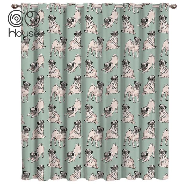 

curtain & drapes funny pug dog window curtains blinds kitchen bedroom decor kids treatment ideas living room