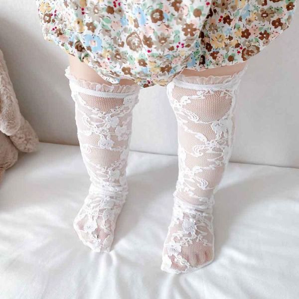 

socks baby girls lace infant children's white women's mesh breathable knee high for 1-4y kids lovely princess, Pink;yellow