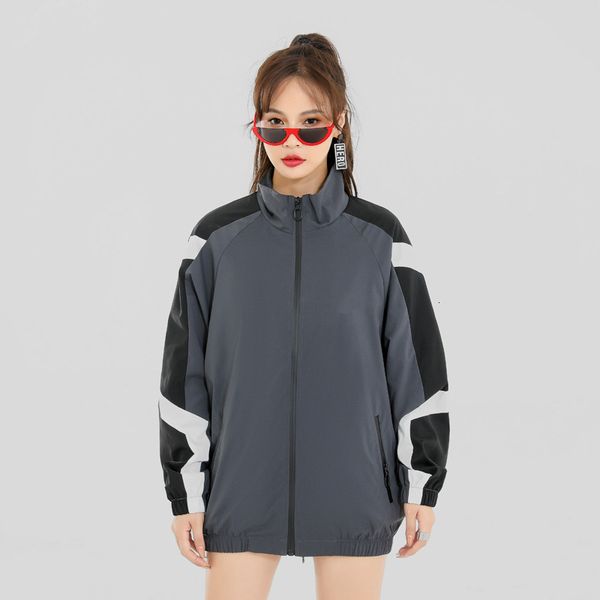 

2021 autumn et splicing contrast color tooling korean fashion versatile hoodie, Black;brown