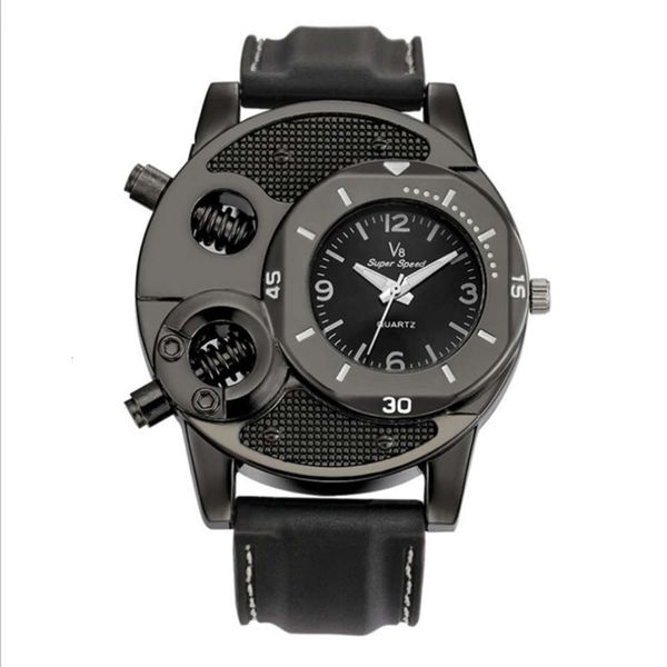 

watch sports men's business fashion leisure v8 silicone quartz, Slivery;brown