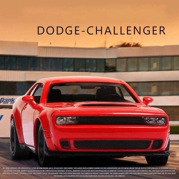 

rmz city 136 dodge challenger srt demon sports car alloy diecast car model toy with pull back for children gifts toy collection