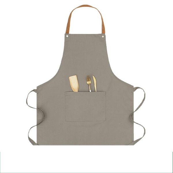

kitchen cooking household apron canvas oil-proof women fashion cute korean waist men's work clothes pinafore print logo