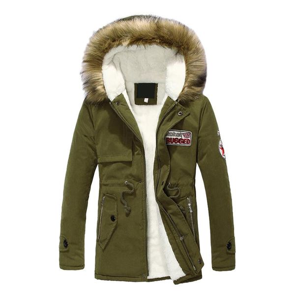 

men's down & parkas mens jacket 2021 fashion winter coats fur collar hoodied long warm waterproof duck mz048, Black
