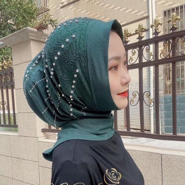 

arabian muslim diamonds ready to wear winter headscarf hijab, Red