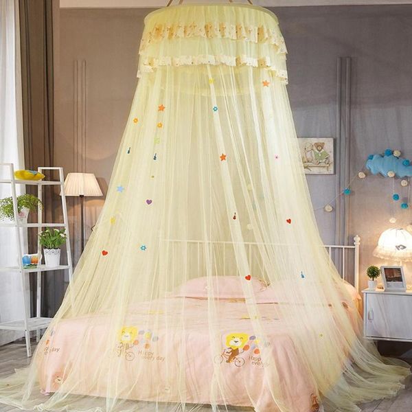 

height 2.7m hung mosquito net princess bed tent bed canopy curtain foldable canopy on the elegant fairy lace dossels