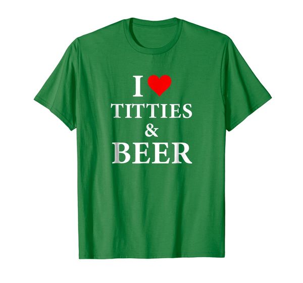

i love titties and beer - funny t-shirt, White;black