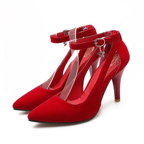 

dress shoes pqecfs big size 28-52 spring & autumn women sweet sequined cut-outs heels pumps 3 colors, Black