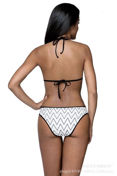 

spot yiyushan piece 2020 one wave swimsuit stripe bikini, White;black