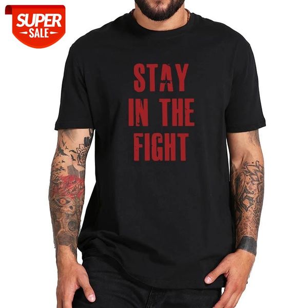 

stay in the fight t shirt washington baseball fan support tshirt 100% cotton eu size pure cotton homme casual camiseta #mo5r, White;black
