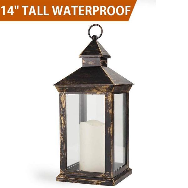 

new decorative candle lantern black outdoor waterproof vintage battery powered led hanging lantern for wedding indoors