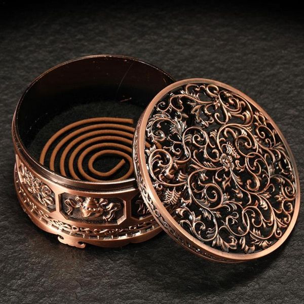 

fragrance lamps retro incense burner alloy coil holder eight ornaments decor home room treasures crafts furnace h4h1