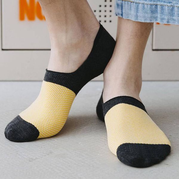 

summer thin shallow mouth men's socks fnw078 fashion invisible cotton deodorant sock sockings, Black