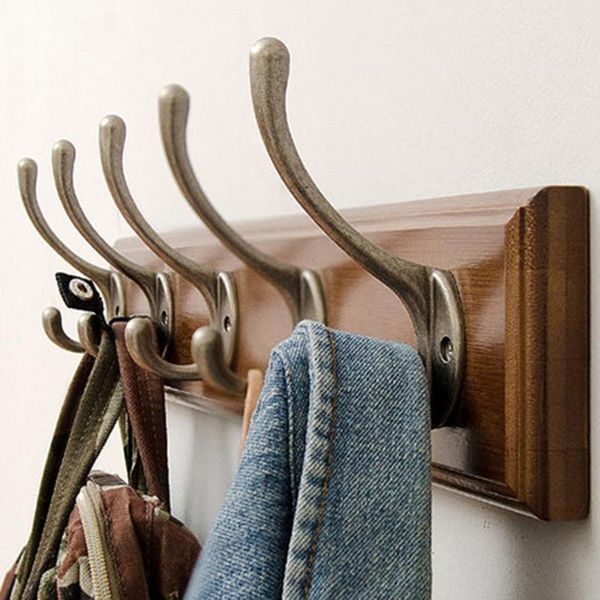 

robe hooks hook coat wall mounted for hat hardware dual prong vintage hanger door clothes hanging rack holder