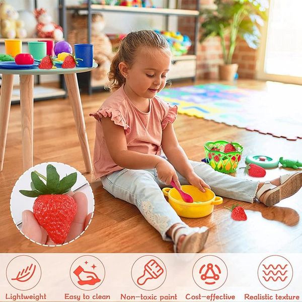 

party decoration simulation strawberries artificial fake strawberry decor fruit for