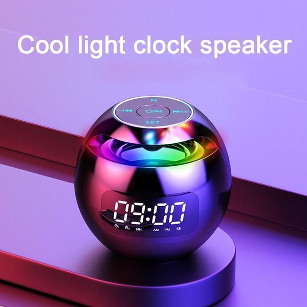 

bluetooth speaker alarm clock portable mini mobile phone subwoofer radio with digital led display new arrival