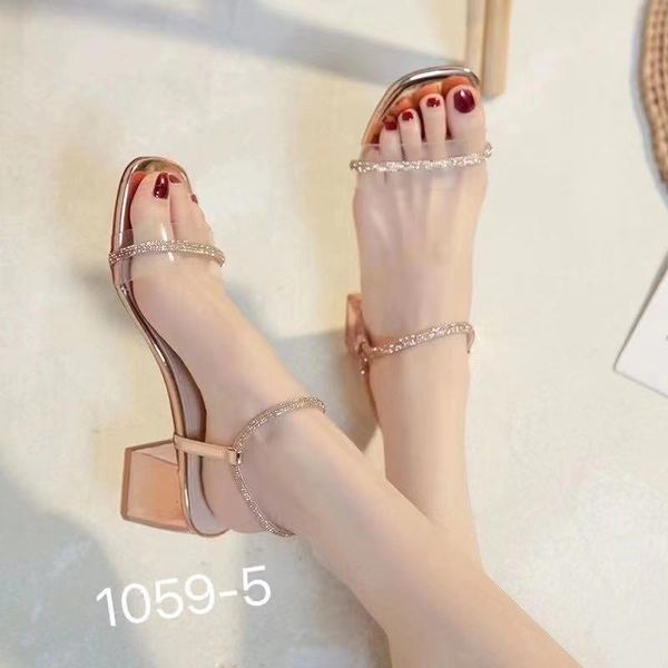 

sandals 2021 fashion transparent female fairy style word belt, Black