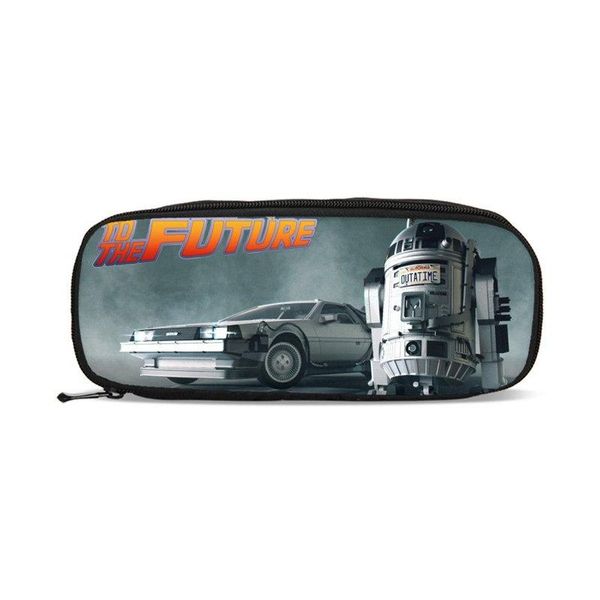 

wallets back to the future printing pencil case children student pencilcase boys casual organizer walltes pen box large kid school purse, Red;black