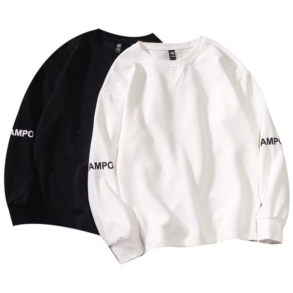 

men's hoodies & sweatshirts autumn spring 2021 sweatshirt black loose hip hop punk pullover streetwear casual fashion clothes oversize