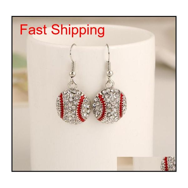 

crystal baseball pendant earrings jewelry sets fashion sports jewelry friend gift for team club base ball lo jllozu lottery2010, Silver