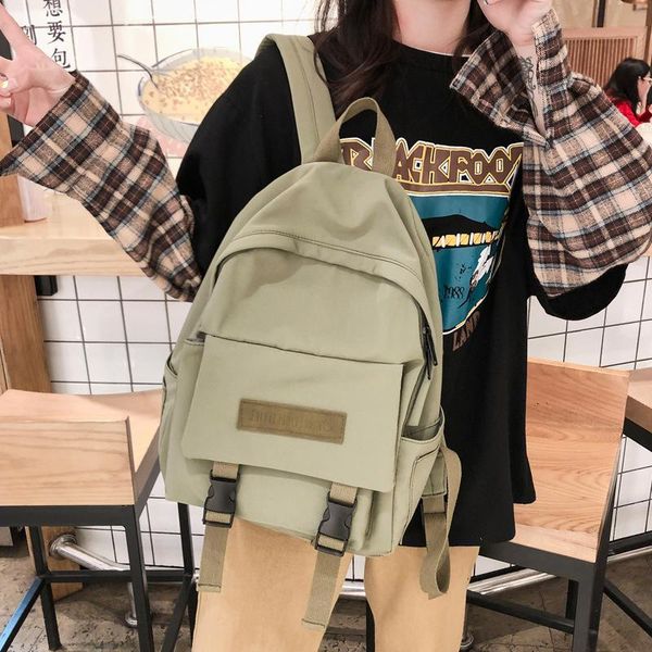 

backpack trend female casual classical women fashion shoulder bag solid color school for teenage girl