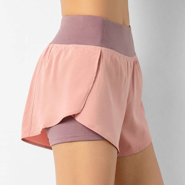 

fake two new fitness pocket shorts women's summer anti light sports leisure quick drying breathable yoga pants, Gray