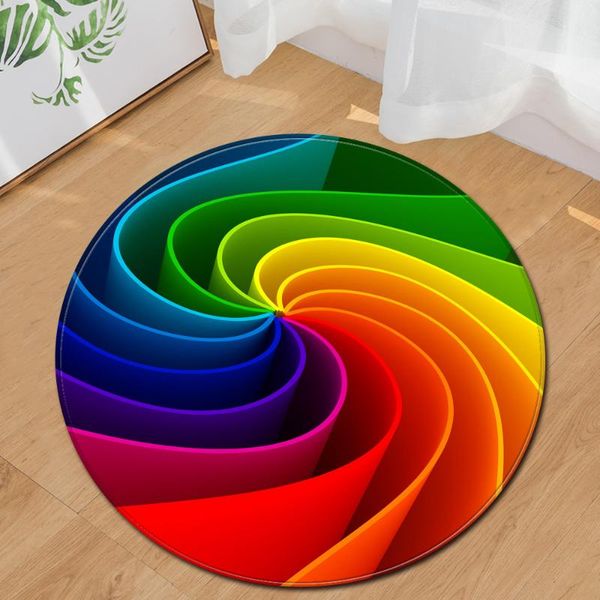 

carpets modern round carpet computer chair cushion kids room 3d printing bedroom floor bedside mat living decoration rug