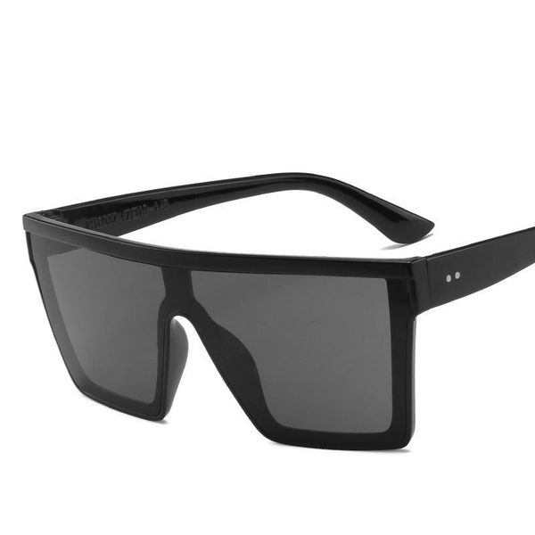 

sunglasses versatile simple women's fashion personality rice nail street shooting large frame one-piece outdoor sunscreen, White;black