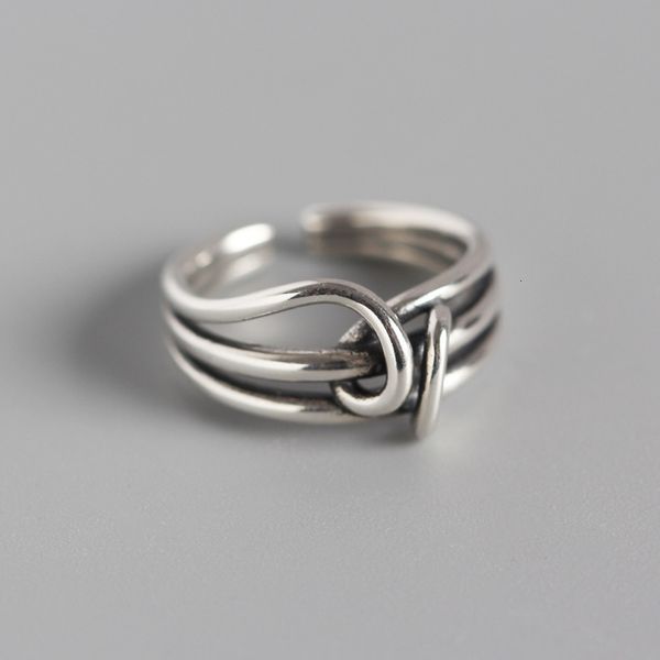 

tyj0225 us version s925 pure silver winding ins cool wind line multi layer open ring index finger ring girl