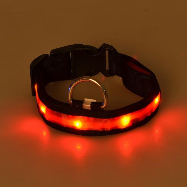

fg05 new pet led collar nylon luminous puppy small dogs cats collar light safety traction for chihuahua