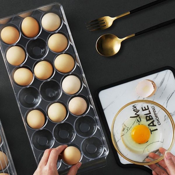 

storage bottles & jars c9ga transparent 12/14/21 grids refrigerator egg holder box with lid kitchen freshness separated food savers tray