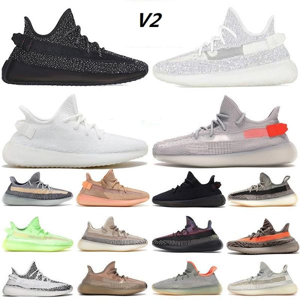 

2021 men women running shoes mono ice clay oreo desert sage earth static cinder tail light kanye bred zebra v2 beluga sneakers