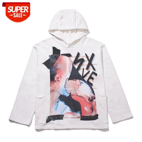 

seveyfan 2021 men's hip hop sweatshirts funny characters graffiti hoodies autumn oversized cotton pullover for male #gs5i, Black