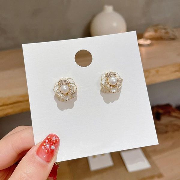 

dangle & chandelier 2021 contracted korean joker fine sweet pearl drop earrings fashion resh flowers modelling women jewelry, Silver