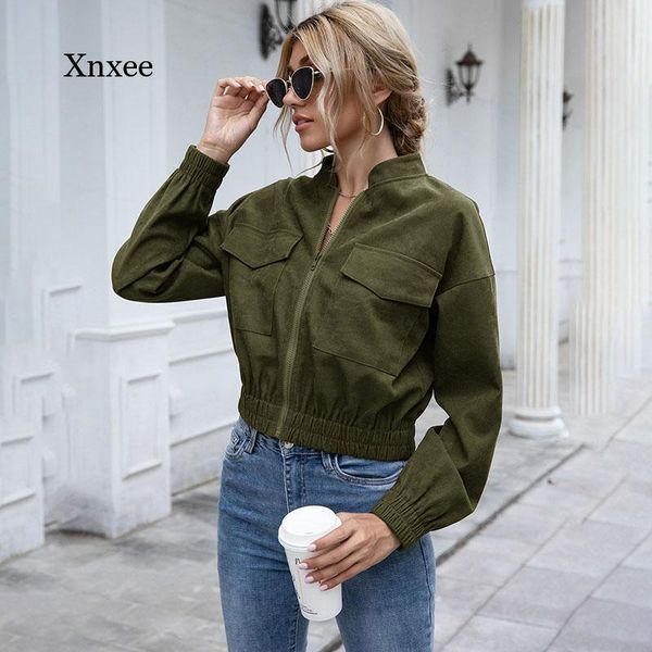 

women's jackets solid long sleeve coat spring autumn clothing fashion women jacket colors outerwear pocket female casual short coats, Black;brown
