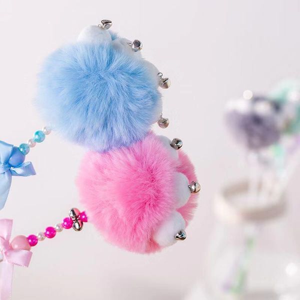 

cat toys interactive toy fur ball bell stick bow pet