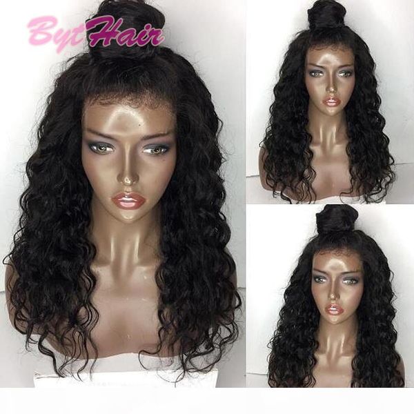 

bythair brazilian human hair full lace wigs remy hair deep curly glueless full lace wigs for black women lace front wigs, Black;brown