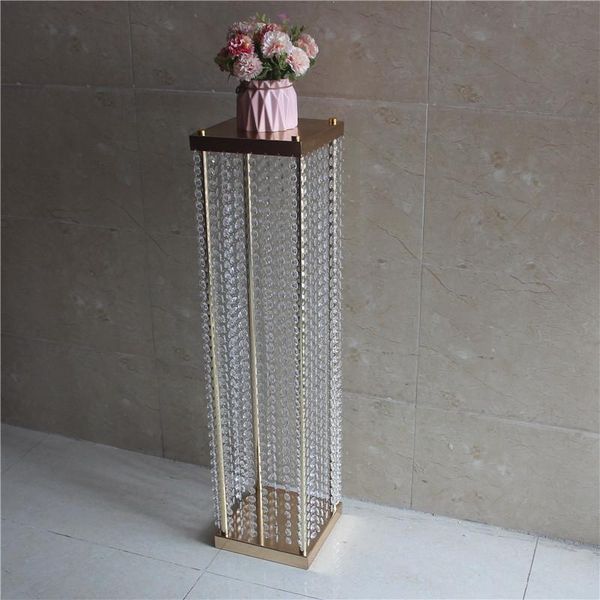 

party decoration clear wedding centerpiece acrylic bead strands 120cm tall road cited flower stand for table decor.